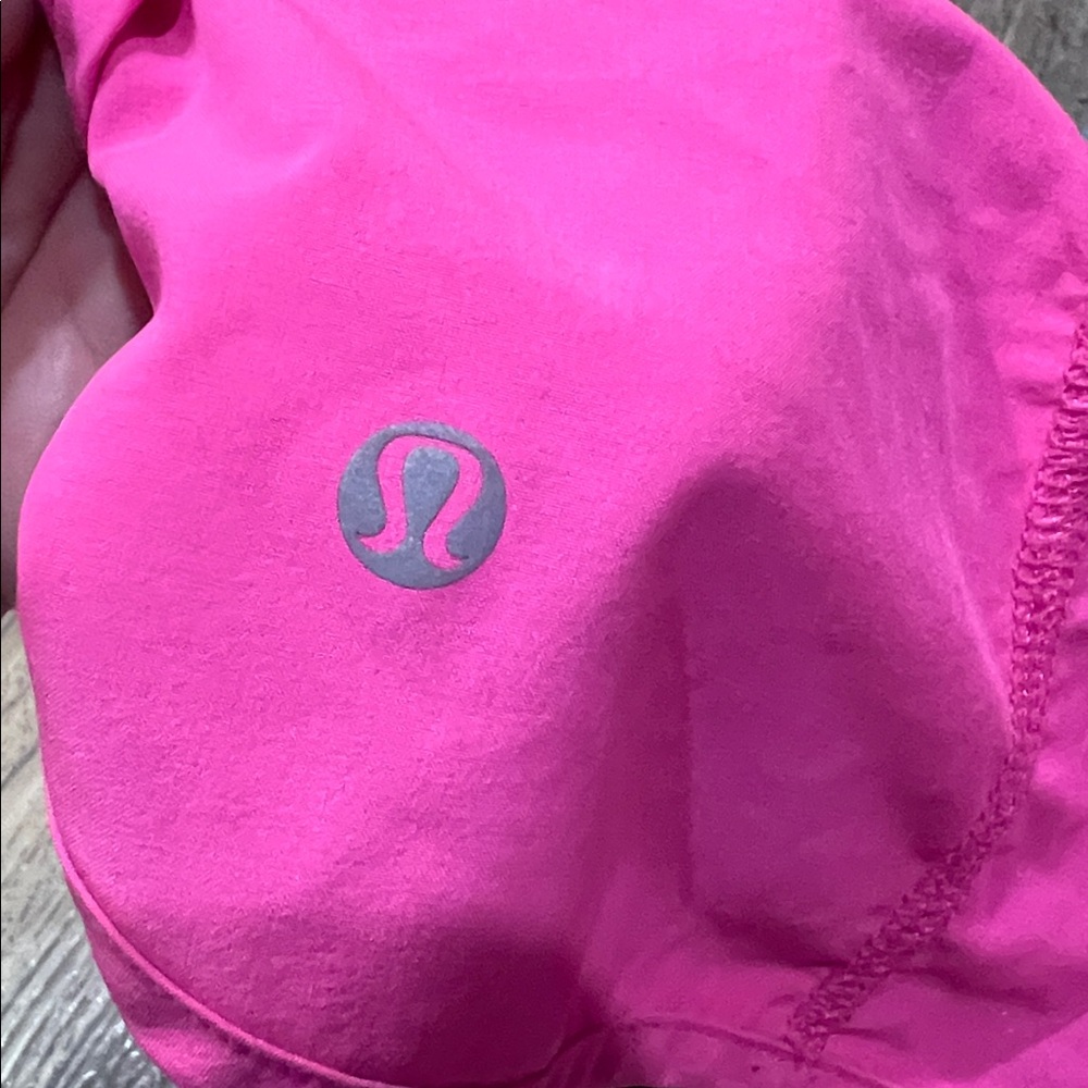 lululemon athletica Hot Pink Running Shorts with Gray Waistband - Picture 3 of 7